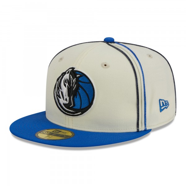Бейсболка Dallas Mavericks New Era Piping 2-Tone 59FIFTY - Cream/Blue