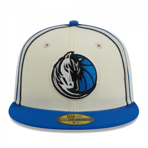 Бейсболка Dallas Mavericks New Era Piping 2-Tone 59FIFTY - Cream/Blue