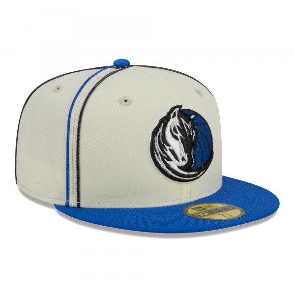 Бейсболка Dallas Mavericks New Era Piping 2-Tone 59FIFTY - Cream/Blue