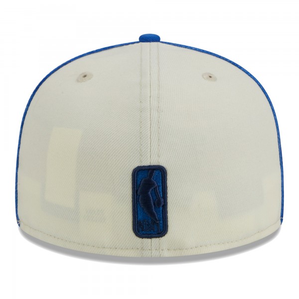 Бейсболка Dallas Mavericks New Era Piping 2-Tone 59FIFTY - Cream/Blue