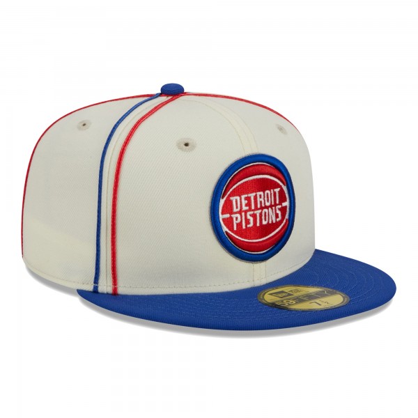 Бейсболка Detroit Pistons New Era Piping 2-Tone 59FIFTY - Cream/Blue