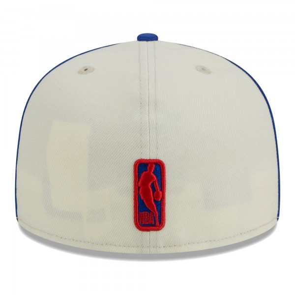 Бейсболка Detroit Pistons New Era Piping 2-Tone 59FIFTY - Cream/Blue
