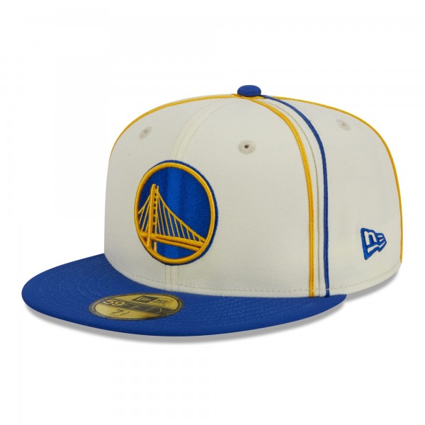 Бейсболка Golden State Warriors New Era Piping 2-Tone 59FIFTY - Cream/Royal