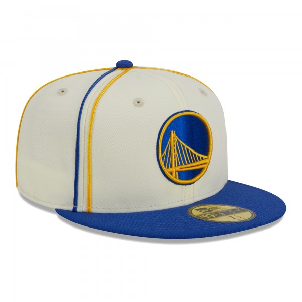 Бейсболка Golden State Warriors New Era Piping 2-Tone 59FIFTY - Cream/Royal