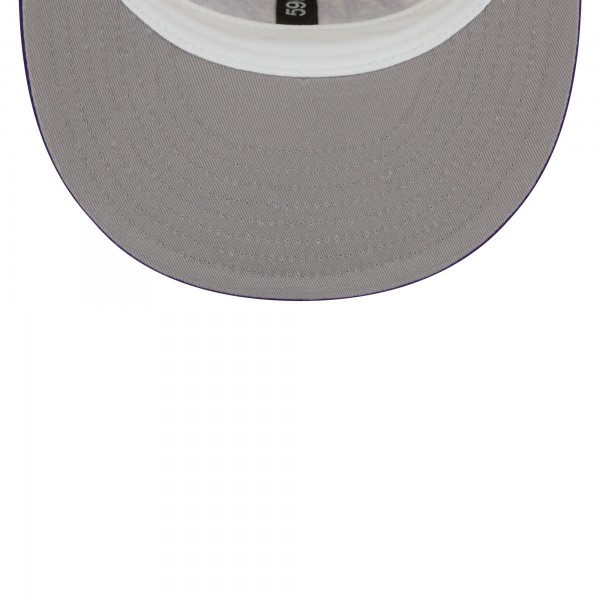 Бейсболка Los Angeles Lakers New Era Piping 2-Tone 59FIFTY - Cream/Purple