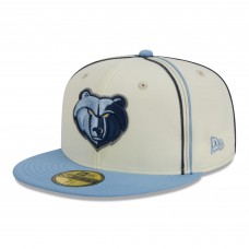 Бейсболка Memphis Grizzlies New Era Piping 2-Tone 59FIFTY - Cream/Light Blue