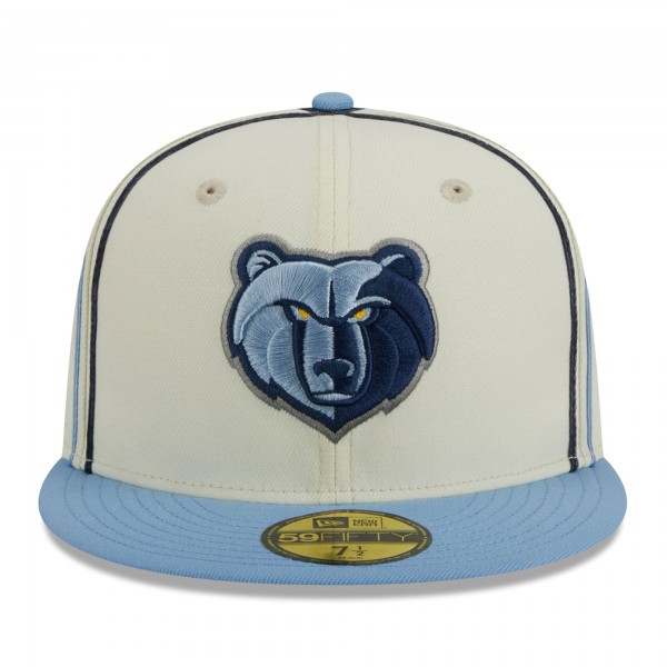 Бейсболка Memphis Grizzlies New Era Piping 2-Tone 59FIFTY - Cream/Light Blue