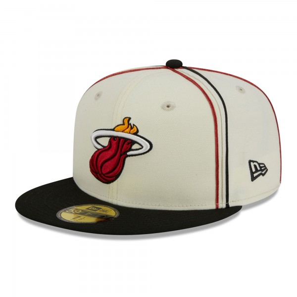 Бейсболка Miami Heat New Era Piping 2-Tone 59FIFTY - Cream/Black
