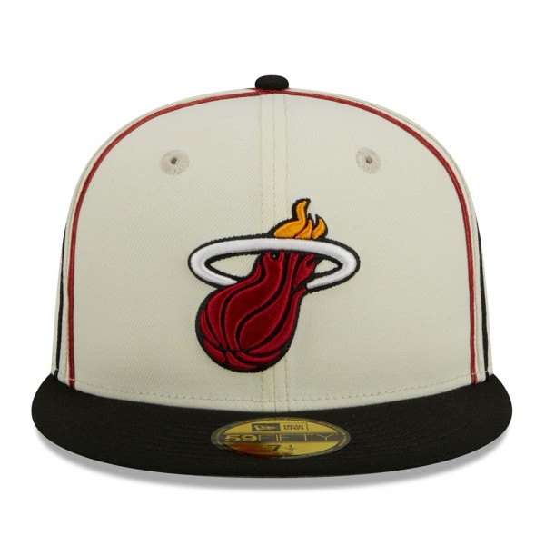 Бейсболка Miami Heat New Era Piping 2-Tone 59FIFTY - Cream/Black