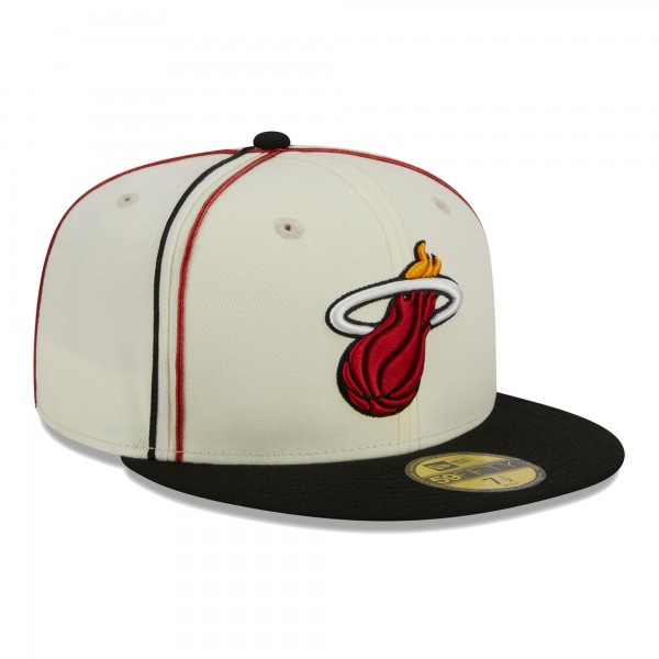 Бейсболка Miami Heat New Era Piping 2-Tone 59FIFTY - Cream/Black