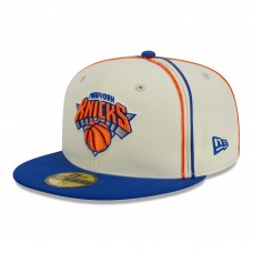 Бейсболка New York Knicks New Era Piping 2-Tone 59FIFTY - Cream/Blue