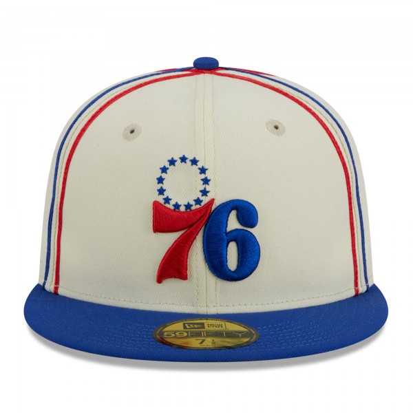 Бейсболка Philadelphia 76ers New Era Piping 2-Tone 59FIFTY - Cream/Royal