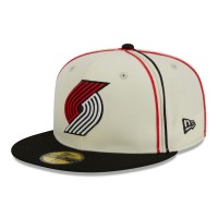 Бейсболка Portland Trail Blazers New Era Piping 2-Tone 59FIFTY - Cream/Black