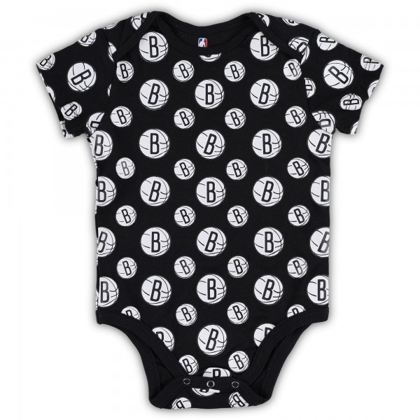 Малышам Brooklyn Nets Gray Two-Pack Double Up Bodysuit Set