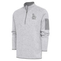 Толстовка на короткой молнии Los Angeles Dodgers Antigua Metallic Fortune - Pewter