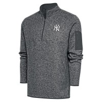Толстовка на короткой молнии New York Yankees Antigua Metallic Fortune - Graphite