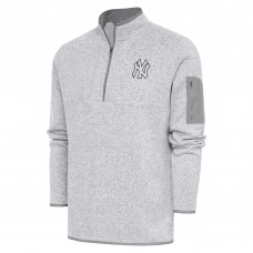 Толстовка на короткой молнии New York Yankees Antigua Metallic Fortune - Pewter