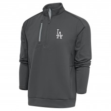 Кофта на короткой молнии Los Angeles Dodgers Antigua Metallic Generation - Gray