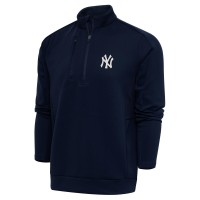 Кофта на короткой молнии New York Yankees Antigua Metallic Generation - Navy