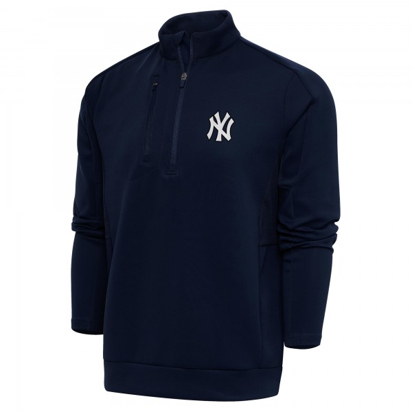 Кофта на короткой молнии New York Yankees Antigua Metallic Generation - Navy