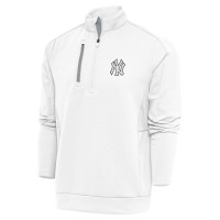 Кофта на короткой молнии New York Yankees Antigua Metallic Generation - White