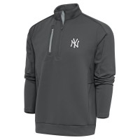 Кофта на короткой молнии New York Yankees Antigua Metallic Generation - Gray