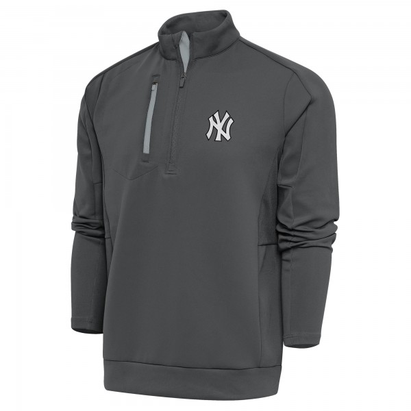 Кофта на короткой молнии New York Yankees Antigua Metallic Generation - Gray