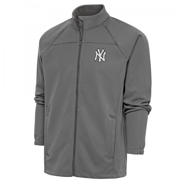 Кофта на молнии New York Yankees Antigua Metallic Links Golf - Steel