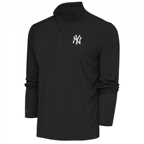 Кофта на короткой молнии New York Yankees Antigua Metallic Tribute - Charcoal