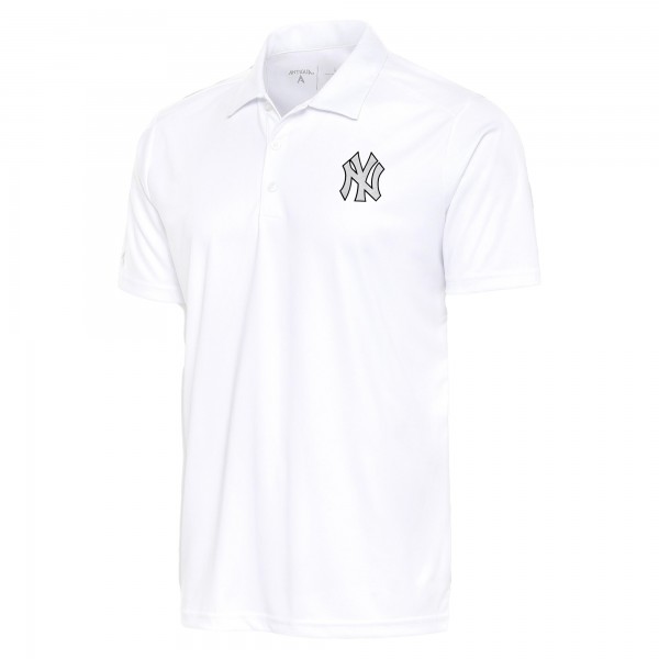 New York Yankees Antigua White Metallic Tribute Polo