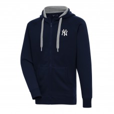 Толстовка на молнии New York Yankees Antigua Metallic Victory - Navy