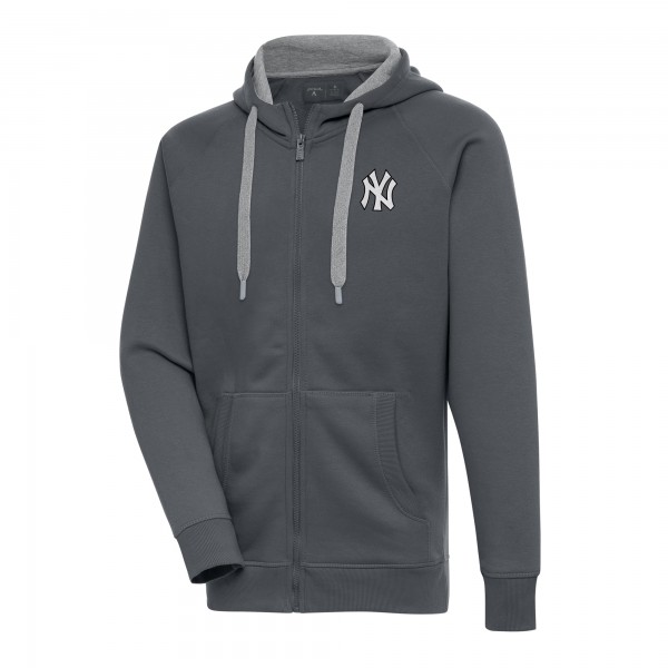 Толстовка на молнии New York Yankees Antigua Metallic Victory - Charcoal