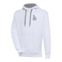 Los Angeles Dodgers Antigua White Metallic Victory Pullover Hoodie