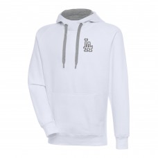 Los Angeles Dodgers Antigua White Metallic Victory Pullover Hoodie