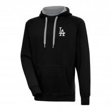 Los Angeles Dodgers Antigua Black Metallic Victory Pullover Hoodie