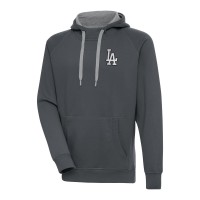 Los Angeles Dodgers Antigua Charcoal Metallic Victory Pullover Hoodie
