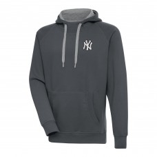 Толстовка New York Yankees Antigua Charcoal Metallic Victory