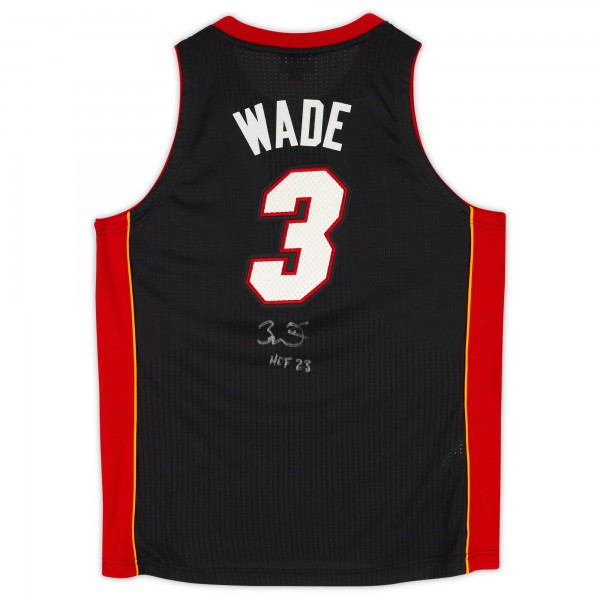 Игровая джерси Autographed Miami Heat Miami Heat Fanatics Authentic Black Mitchell & Ness 2012-13 Authentic with Patches with HOF 23 Inscription