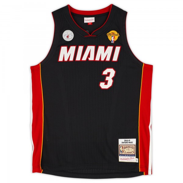 Игровая джерси Autographed Miami Heat Miami Heat Fanatics Authentic Black Mitchell & Ness 2012-13 Authentic with Patches with HOF 23 Inscription