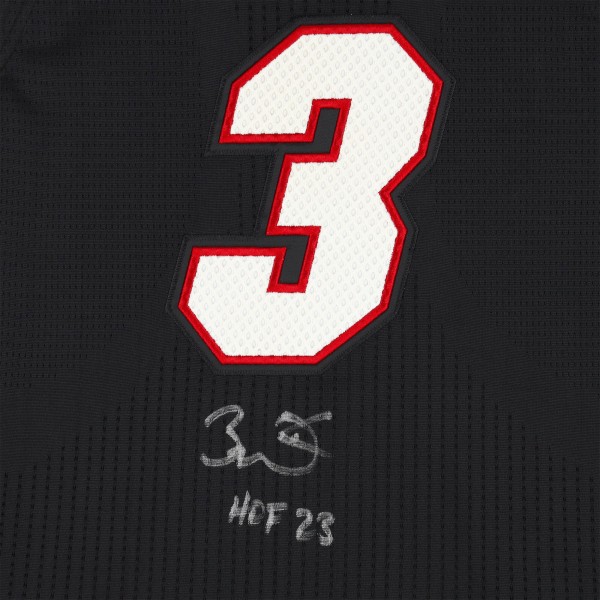 Игровая джерси Autographed Miami Heat Miami Heat Fanatics Authentic Black Mitchell & Ness 2012-13 Authentic with Patches with HOF 23 Inscription
