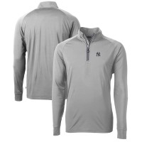 New York Yankees Cutter & Buck Gray Adapt Eco Knit Stretch Recycled Quarter-Zip Pullover Top