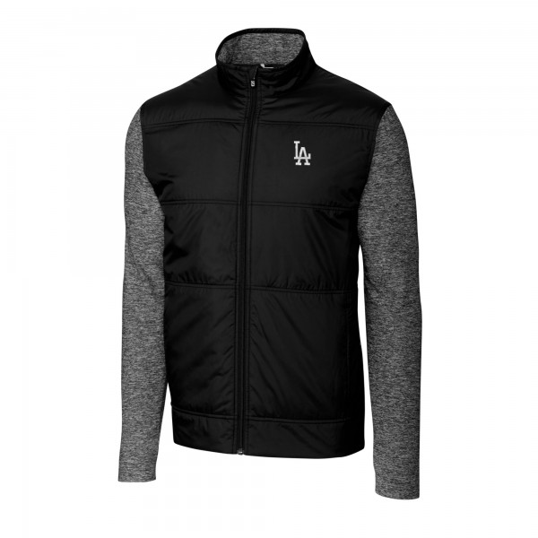 Ветровка на молнии Los Angeles Dodgers Cutter & Buck Stealth Hybrid Quilted - Black
