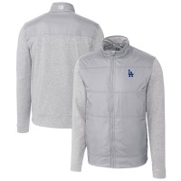Ветровка на молнии Los Angeles Dodgers Cutter & Buck Stealth Hybrid Quilted - Gray