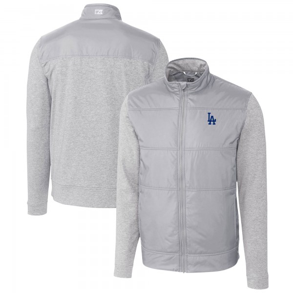 Ветровка на молнии Los Angeles Dodgers Cutter & Buck Stealth Hybrid Quilted - Gray