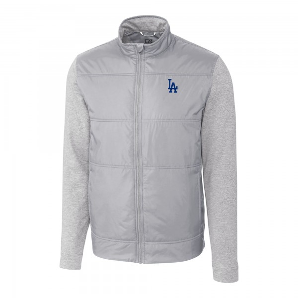 Ветровка на молнии Los Angeles Dodgers Cutter & Buck Stealth Hybrid Quilted - Gray