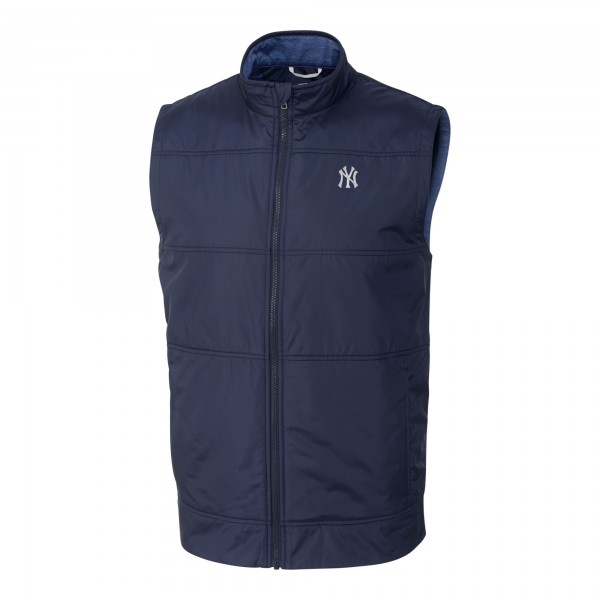 Жилетка на молнии New York Yankees Cutter & Buck Stealth Hybrid Quilted Windbreaker - Navy