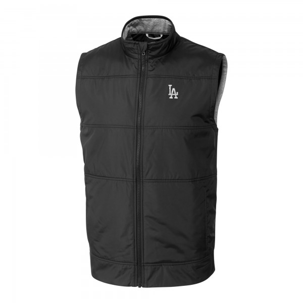 Жилетка на молнии Los Angeles Dodgers Cutter & Buck Stealth Hybrid Quilted Windbreaker - Black