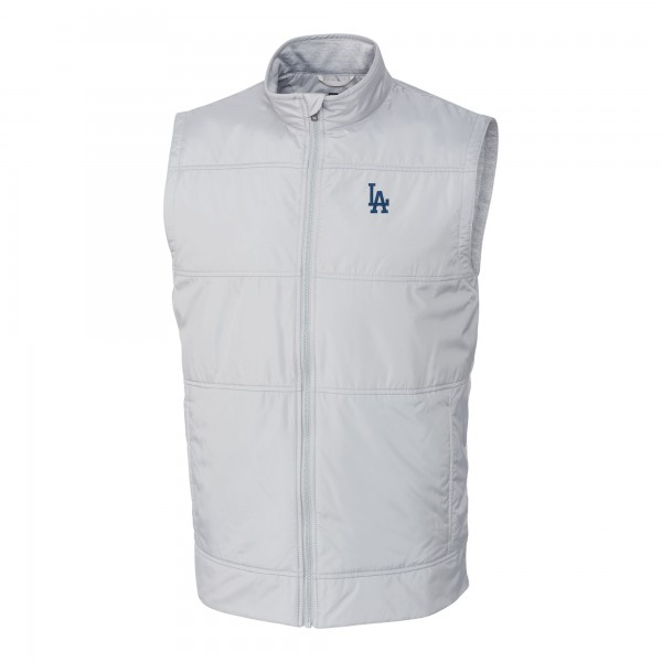 Жилетка на молнии Los Angeles Dodgers Cutter & Buck Stealth Hybrid Quilted Windbreaker - Gray