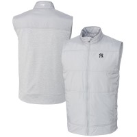 Жилетка на молнии New York Yankees Cutter & Buck Stealth Hybrid Quilted Windbreaker - Gray
