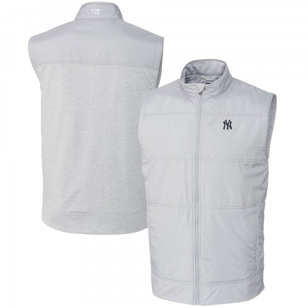 Жилетка на молнии New York Yankees Cutter & Buck Stealth Hybrid Quilted Windbreaker - Gray
